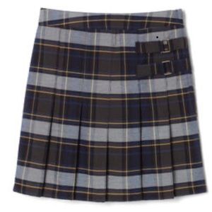 Plaid Pleated Two-Tab Skort